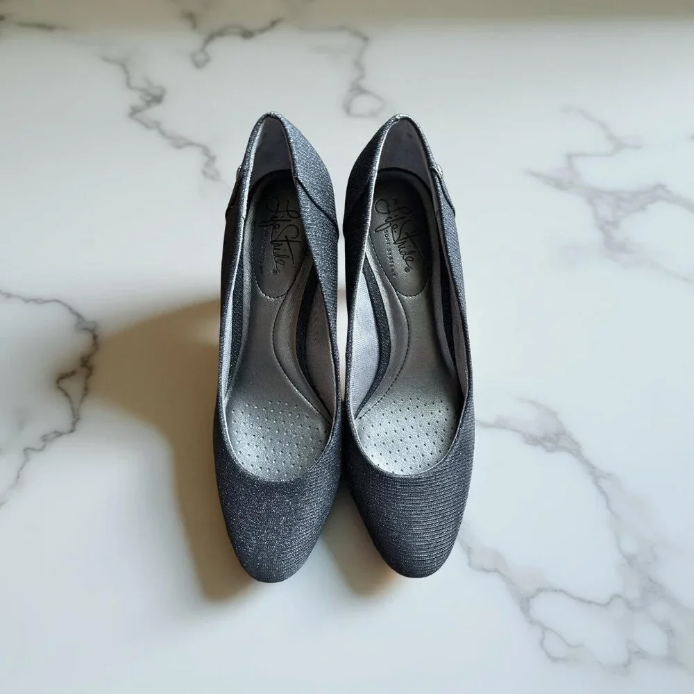 Life Stride Black Glitter Pumps Size 7M - Picture 4 of 4